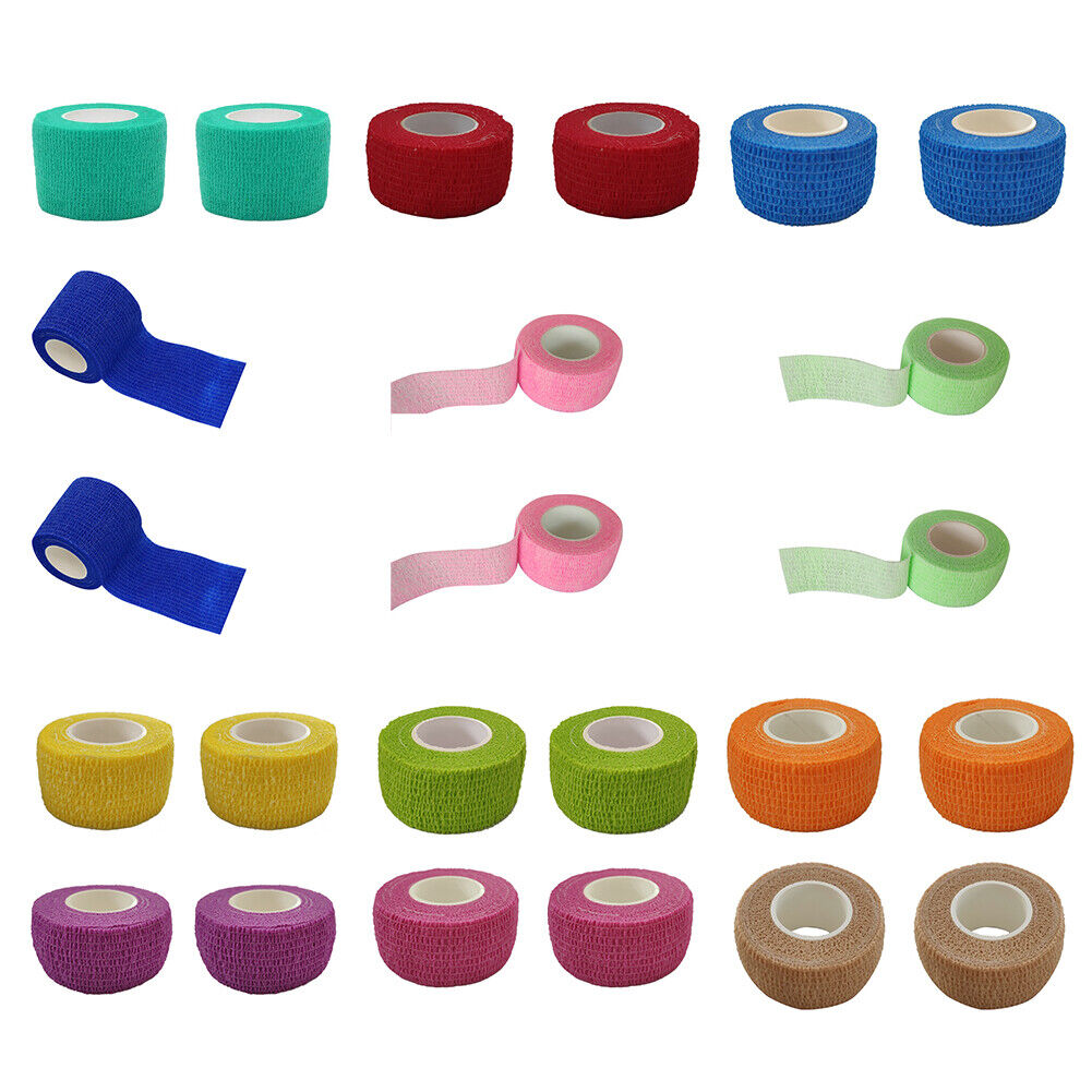 US 24-48Pc Stretch Bandage Wraps, 3 Inch x 5 Yards Cohesive Vet Tape, 12 Colors