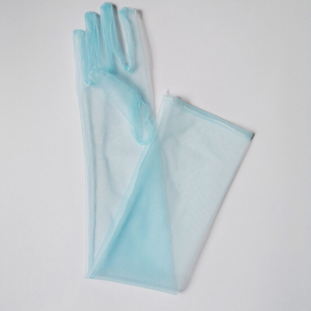 US 1~2 Paris 27'' Wedding Bridal Prom Sheer Tulle Long Elbow Gloves Party Opera