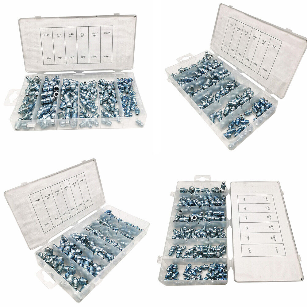 US 110pc SAE Hydraulic Librication Lube Grease Fittings Assortment Zerk Fitting