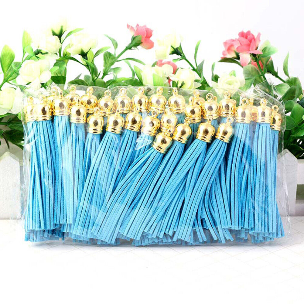 US 20-40 Pack 3" Faux Suede Tassel Pendants Keychain For Jewelry Making 20Colors