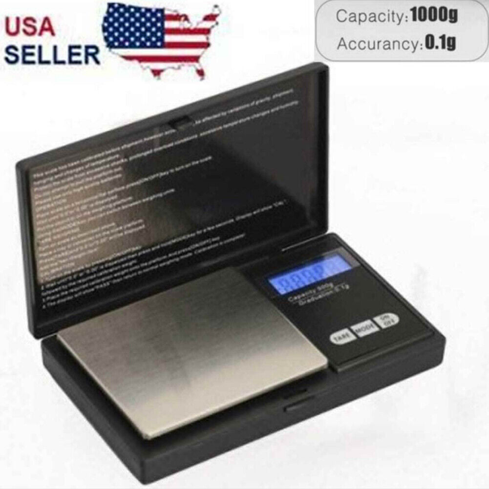 US 1-2 Pcs Digital Weigh Coin Pocket Scale Oz 1000g x 0.1 Grams Scale Precise