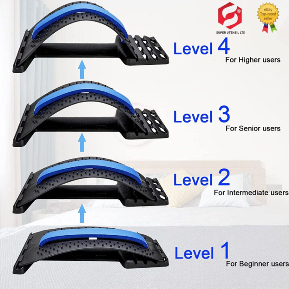 US 1-2 Pc Posture Relief Pain Support Massager Lower Back Lumbar Spine Stretcher