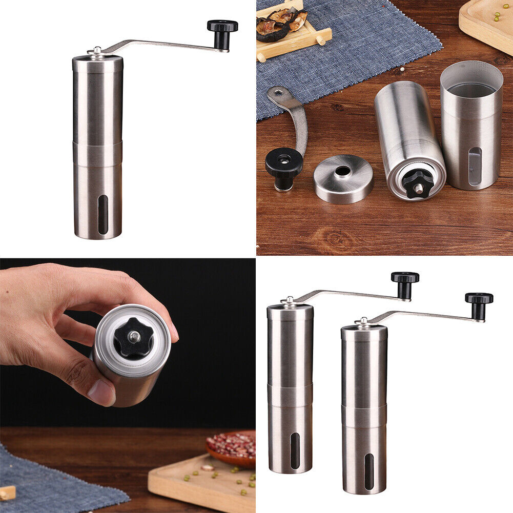 US 2Pc Manual Coffee Bean Grinder StainlessSteel Handmade Ceramic Coffee Grinder