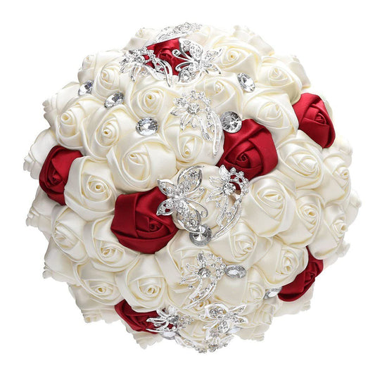Wedding Bouquets for Bride Bridesmaid Rose Artificial Diamond Holding Flower