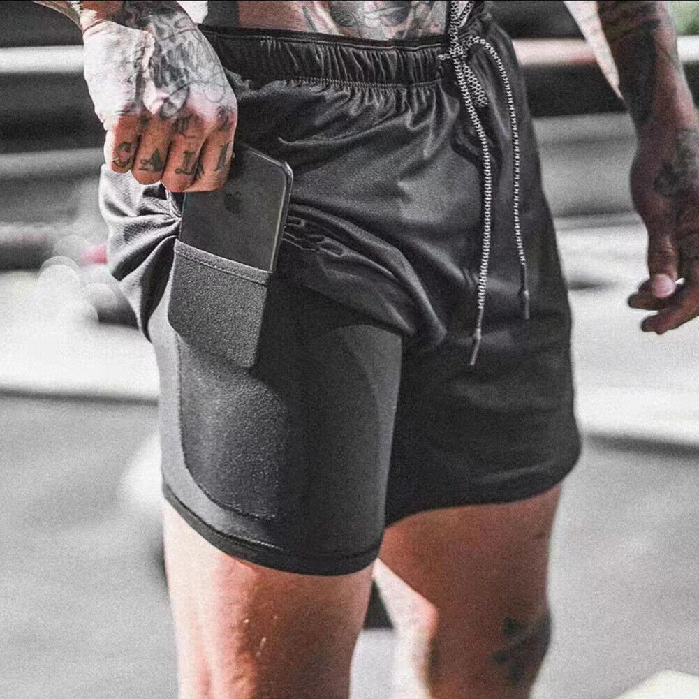 US Mens Elasticated Waist Jogging Shorts Gym Workout Shorts Fitness Shorts