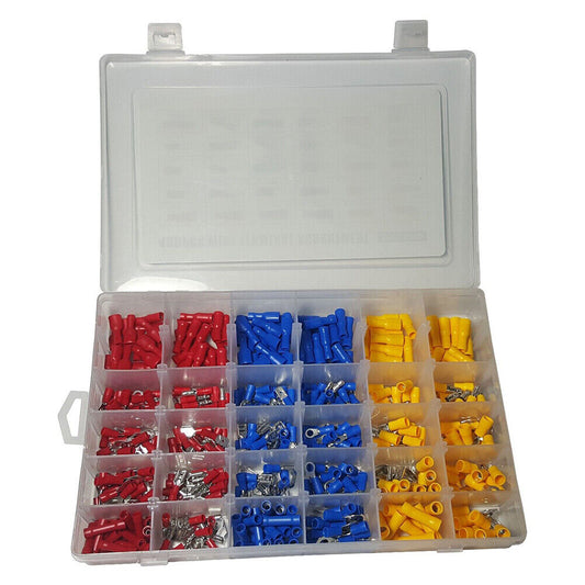 US 480 PC ASSORTED INSULATED ELECTRICAL WIRE TERMINAL CRIMP CONNECTOR SPADE SET