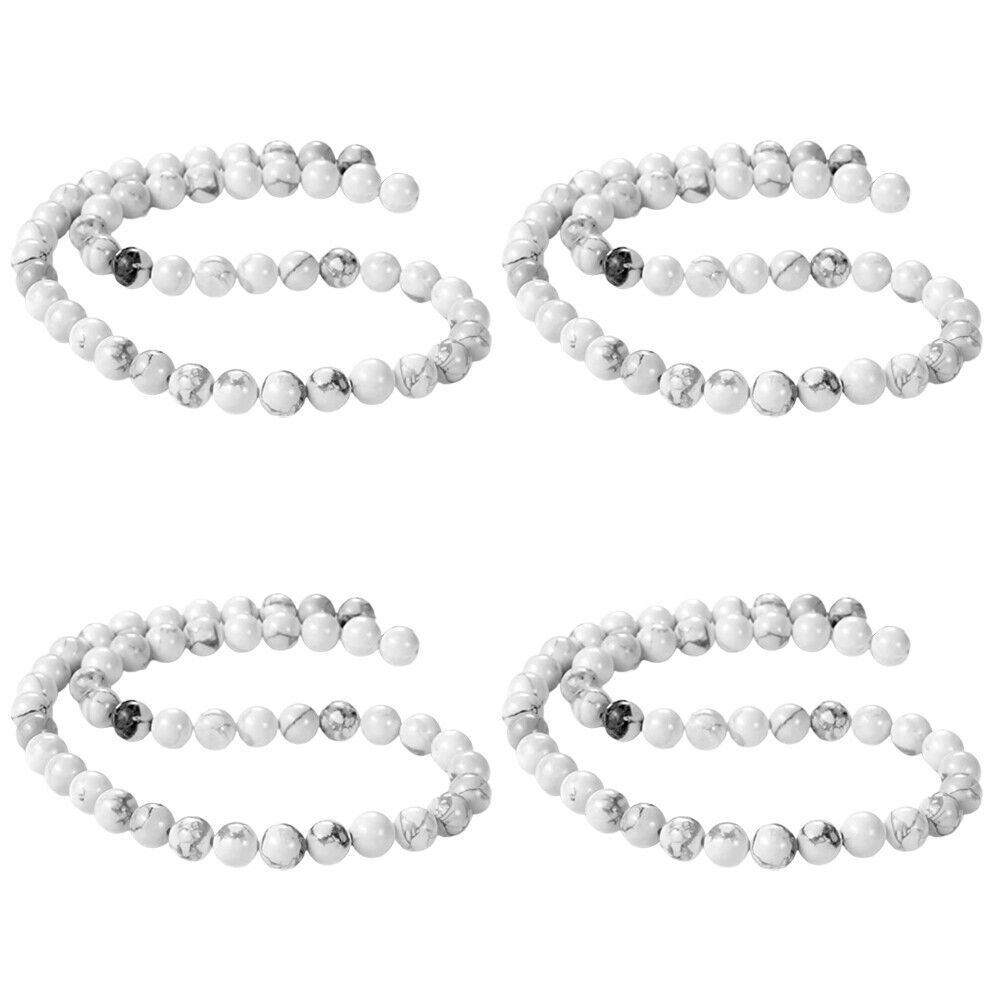 US 8mm 15" Strands Natural Polished Howlite Stone Loose Bead For Jewelry Making