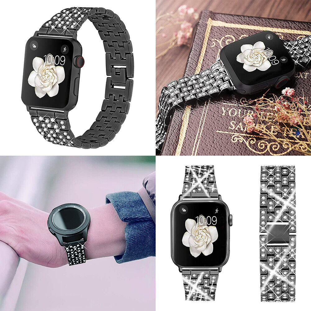 US Luxury iWatch Strap Metal Diamond For Apple Watch Series 1 to 7 38/40/42/44mm