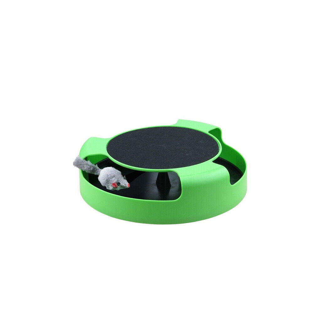 US 1-2 Pack Interactive Toys Cats Mouse Moving Round Scratch Pad Pet Fun Kitten