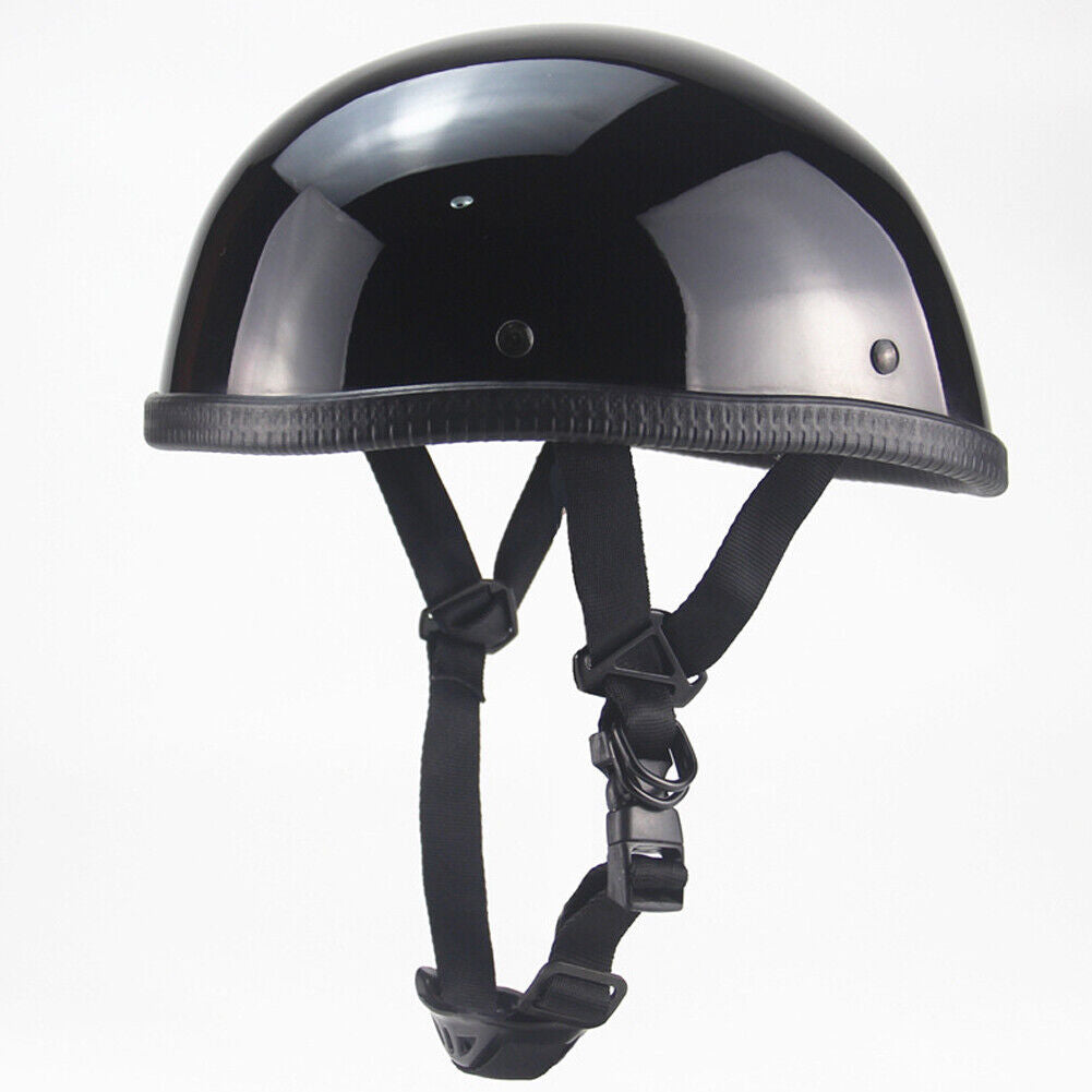 US German Novelty Shiny Black Motorcycle Half Helmet Cruiser Biker S,M,L,XL,XXL