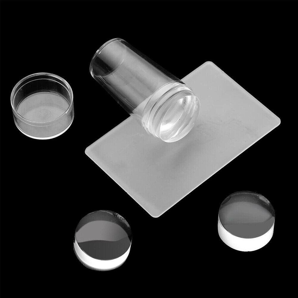 US 5~10 Pcs Nail Stamper Kit DIY Nail Art Stamp French Tips Tools with Scrapper