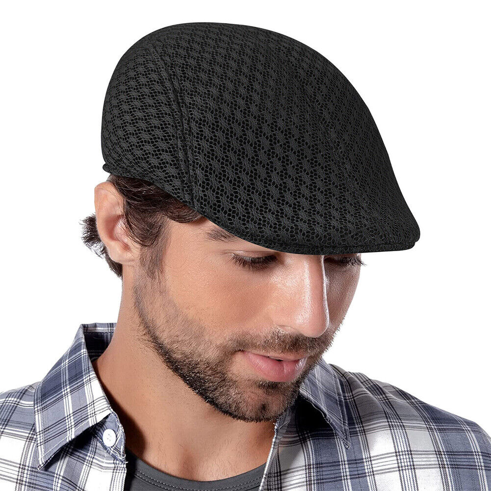 US Men's Breathable Mesh Ivy Hat Gatsby Cap Summer Newsboy Beret Ascot Cabbie