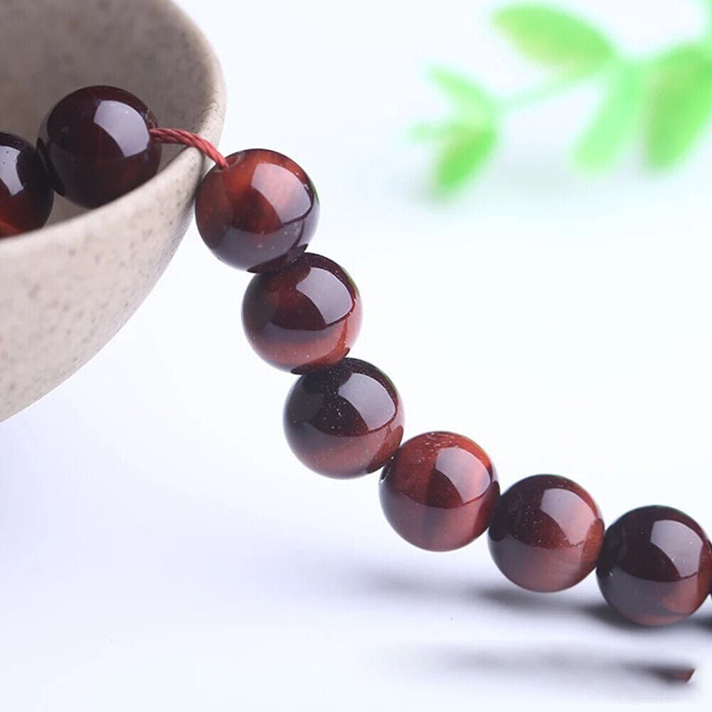 US 6/8/10mm Natural Stone Dark Red Jasper Round Beads Jewelry Making DIY Spacer