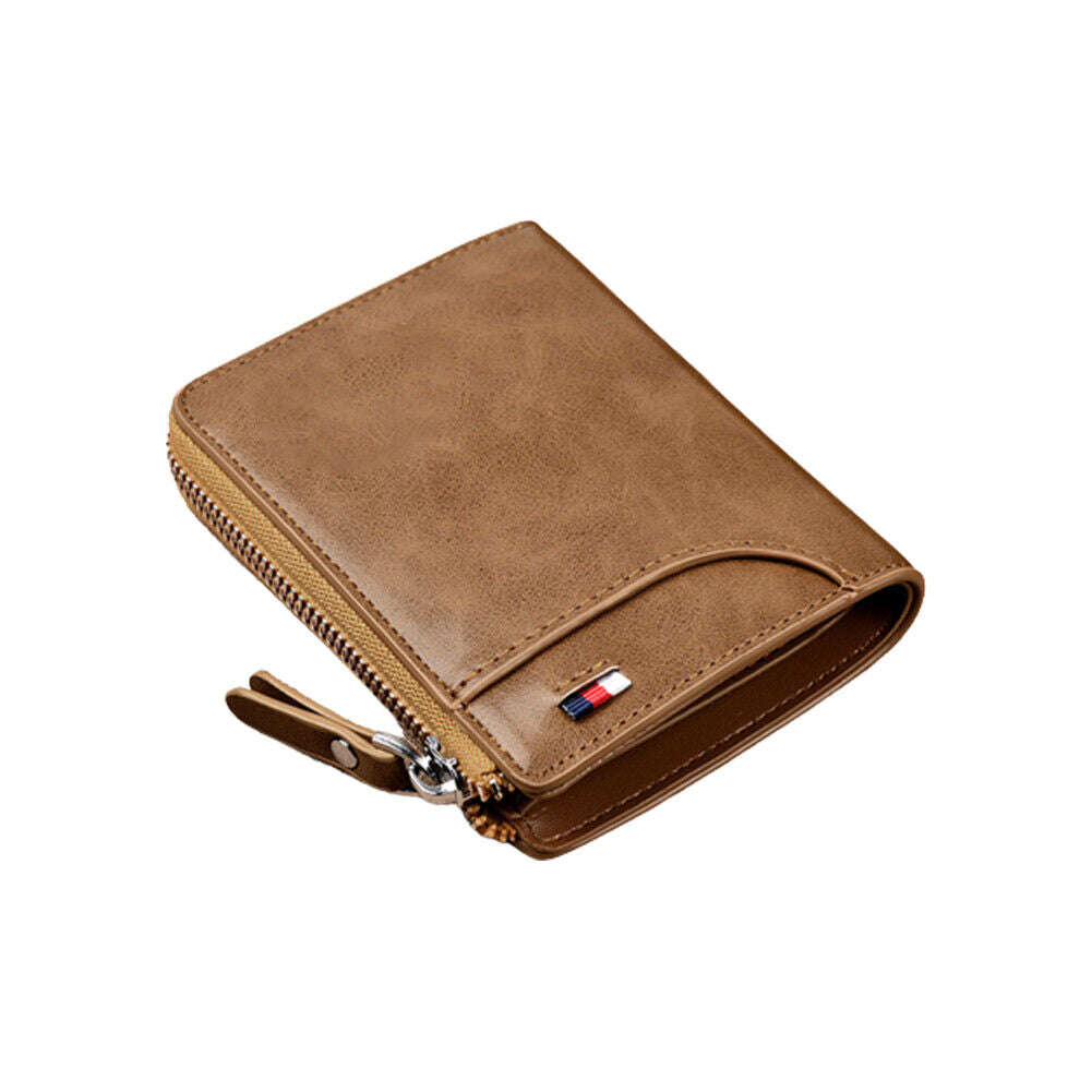 US 1-2 Pack Men RFID Blocking Leather Wallet Credit Card ID Holder Zipper Purse