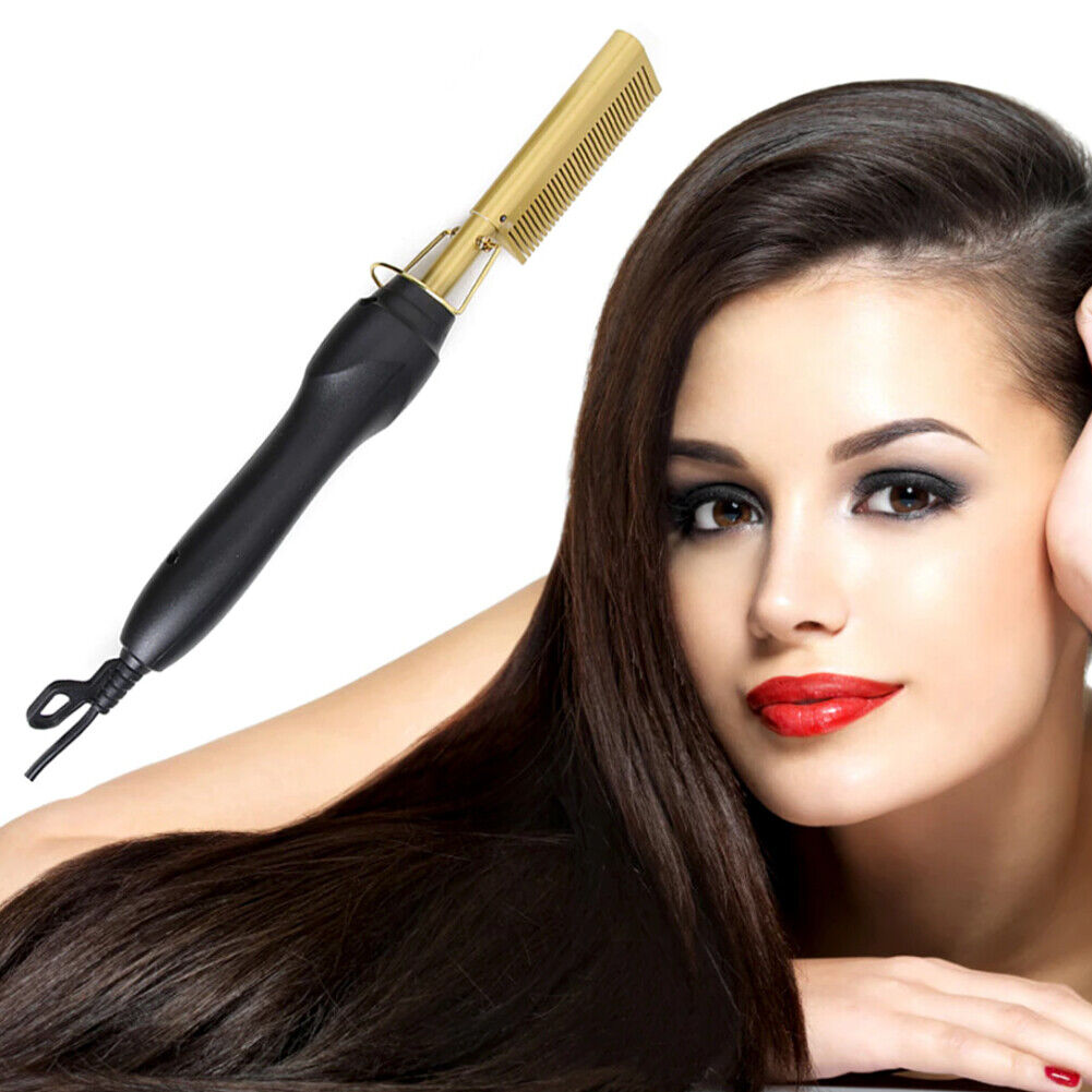 US 1-2 Pack Hair Straightener Electric Heating Portable Travel Anti-Scald Beard
