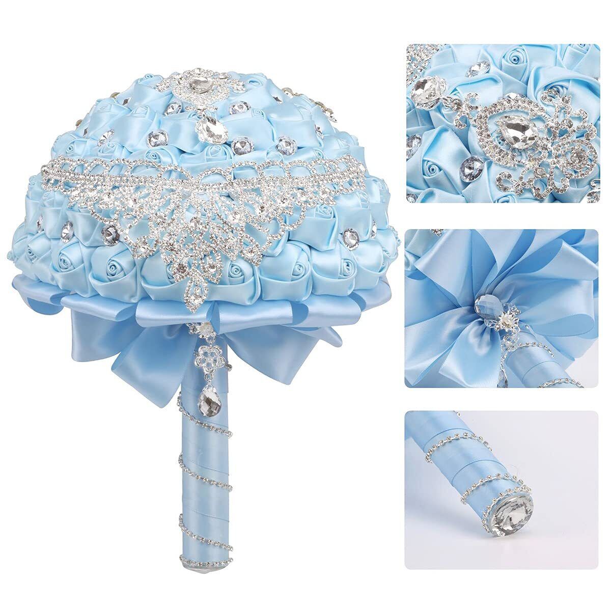 Wedding Bouquet for Bride Bridesmaid RoseFlowers Diamond Romantic Holding Flower