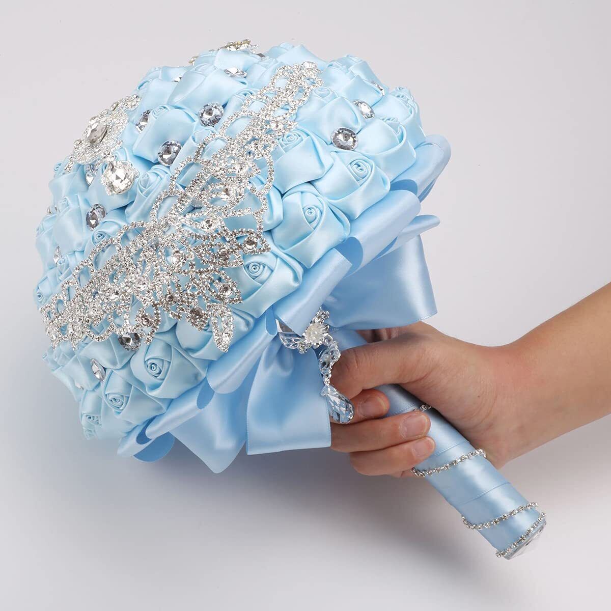 Wedding Bouquet for Bride Bridesmaid RoseFlowers Diamond Romantic Holding Flower