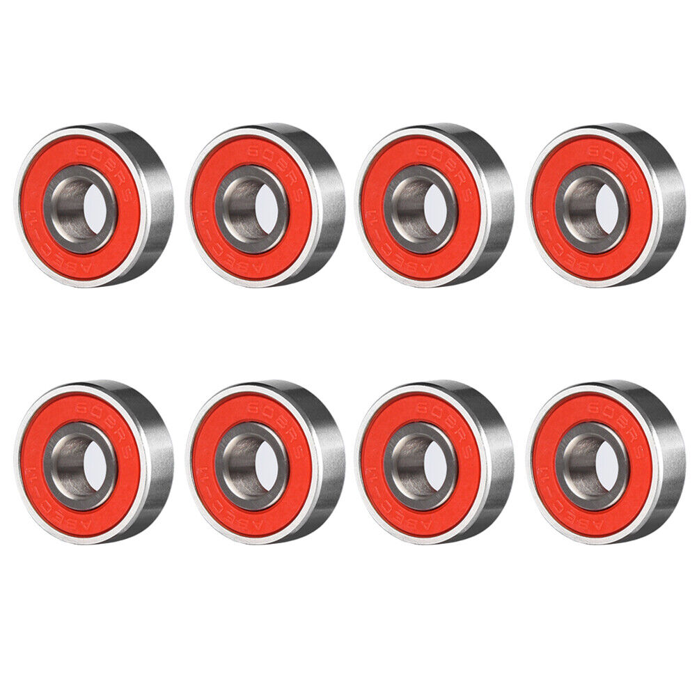 US 8-16 Pcs Skateboard Longboard Bearings PRECISION ABEC 9 BLACK SHIELD Size 608