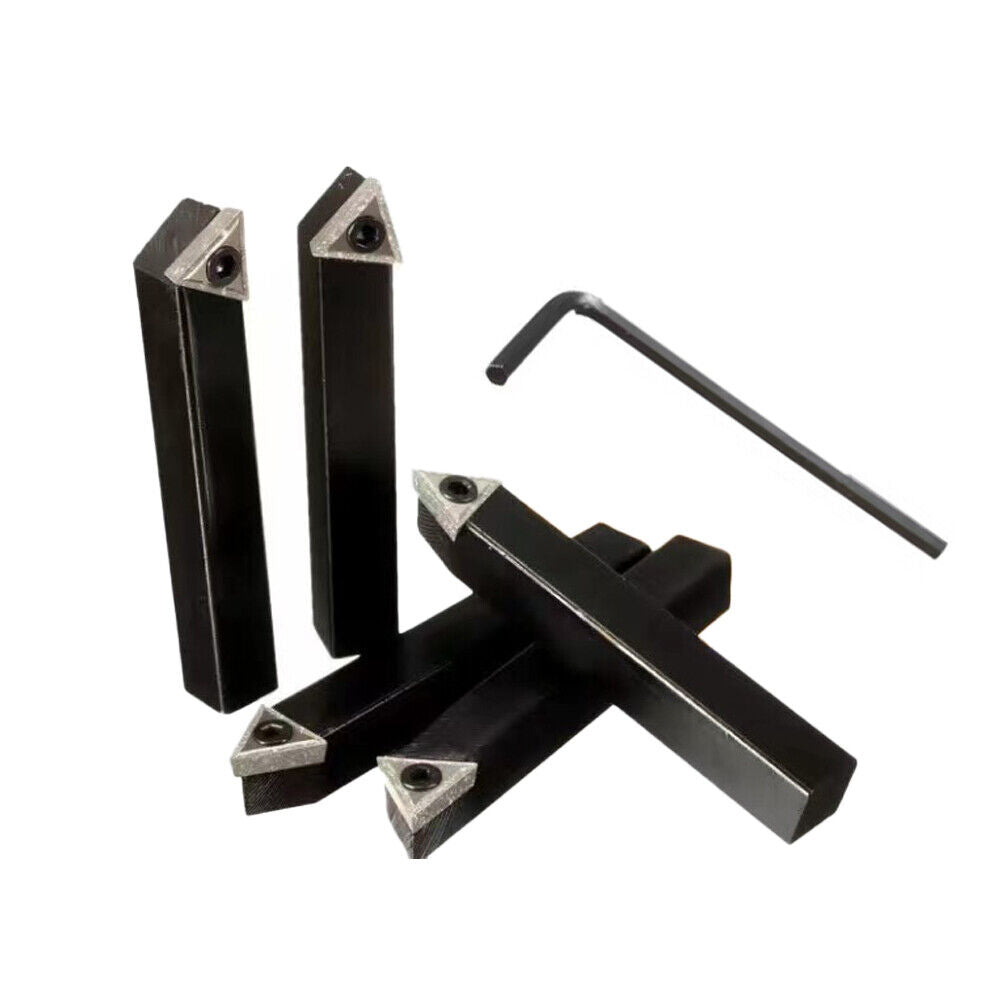 US 5 pc 1/2" Lathe Indexable Carbide Insert + Turning Tooling Bit Holder Set