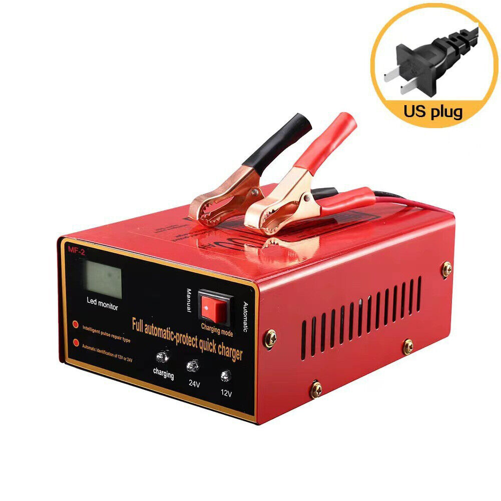 US Maintenance Free Battery Charger 12V/24V 10A 140W Output For Electric Car Pro