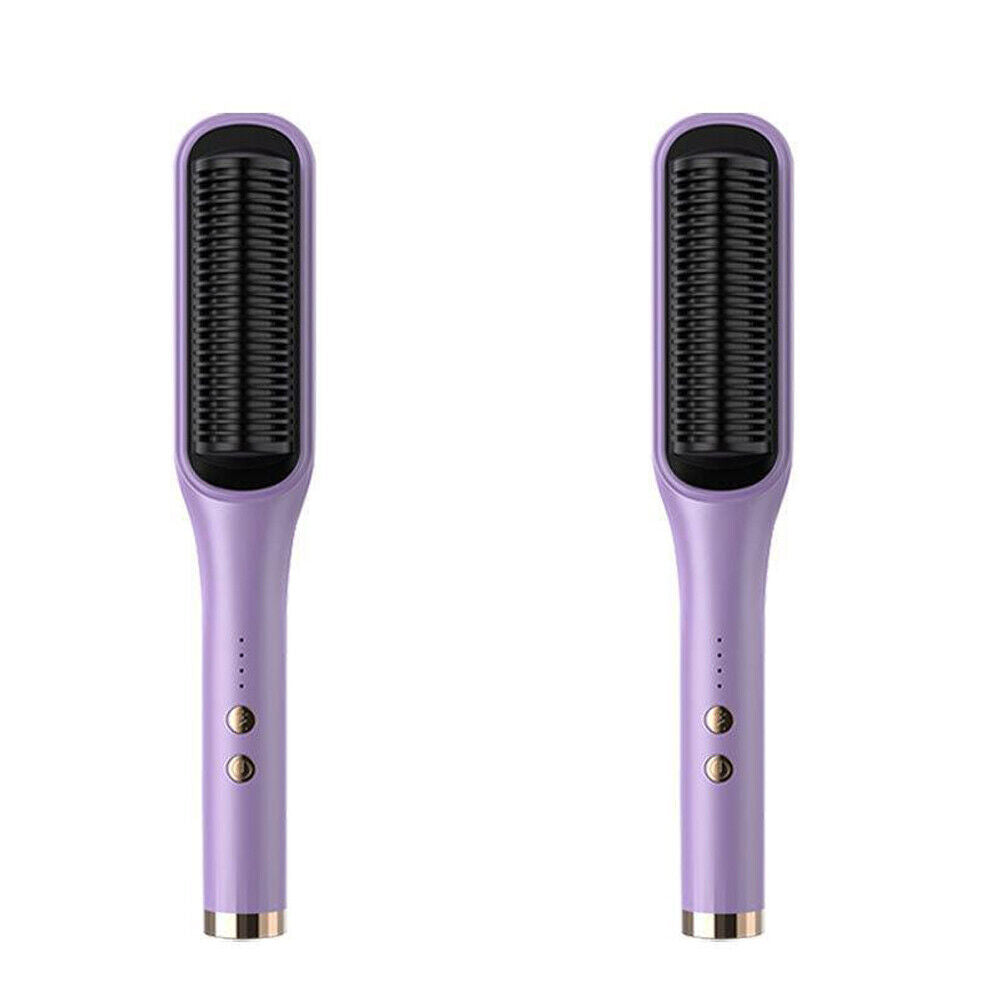 US Hair Straightener Comb Pro Electric Beard Straightening Heat Hot Comb Press