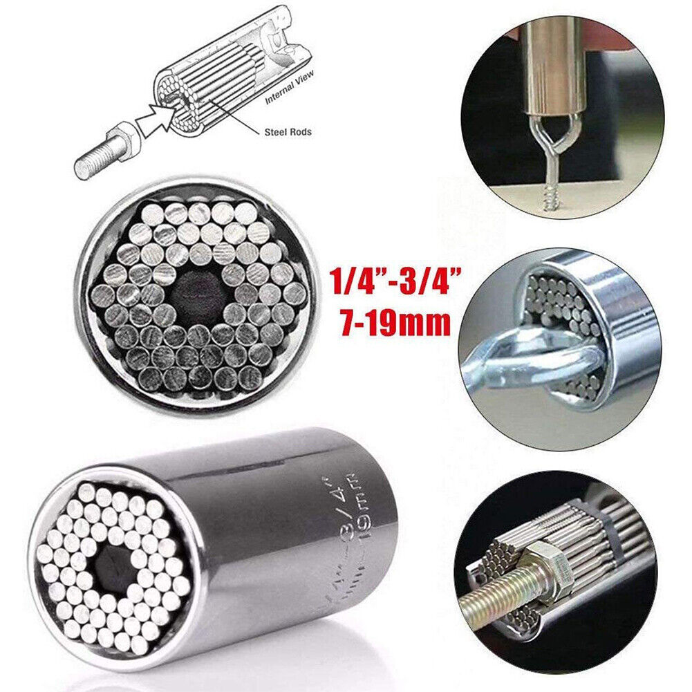 US 1-2 Pcs Universal Socket Wrench Repair Kit Power Drill Adapter Alligator Grip