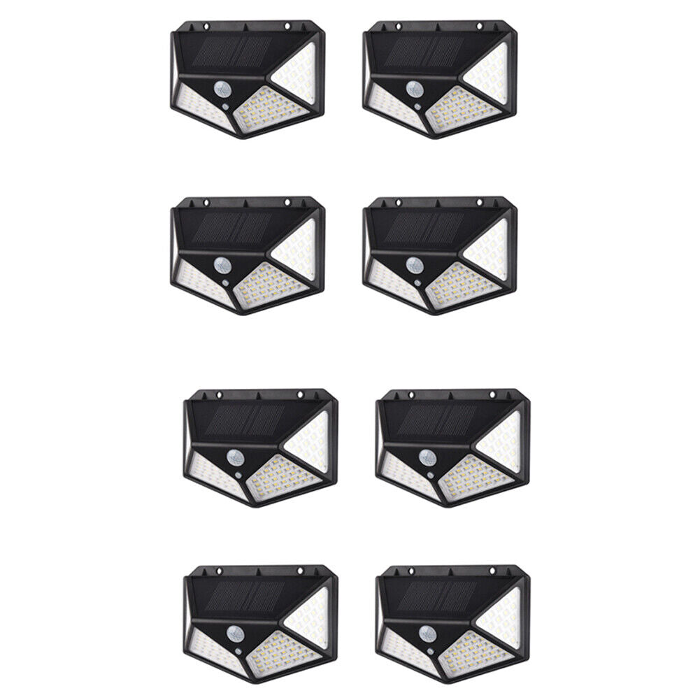 US 2-8 Pack 100LED Solar Power PIR Motion Sensor Wall Light 270º Outdoor Garden