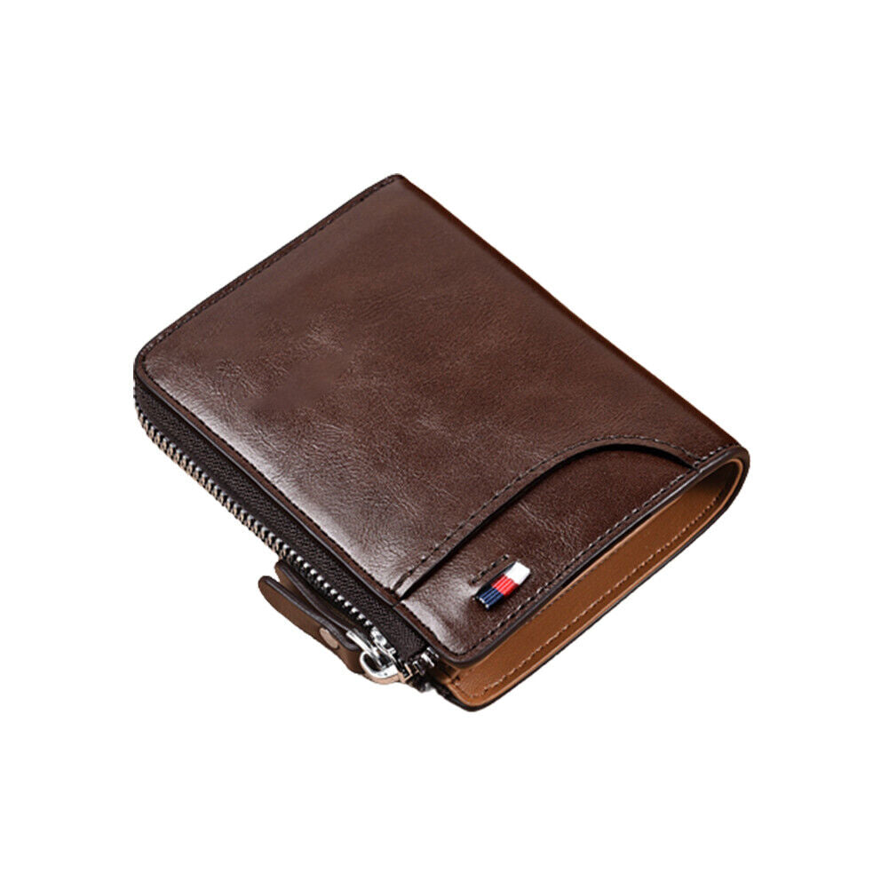 US 1-2 Pack Men RFID Blocking Leather Wallet Credit Card ID Holder Zipper Purse