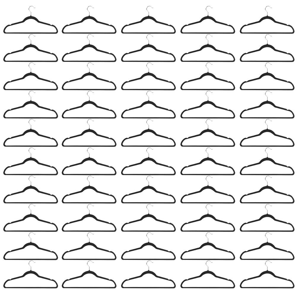 US 50 Pack Premium Velvet Hangers Non Slip Felt Heavy Duty Hangers Home Durable