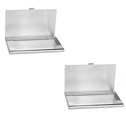 US 2-4 Pcs Stainless Steel Pocket Business Card Holder Case ID Credit Wallet Box