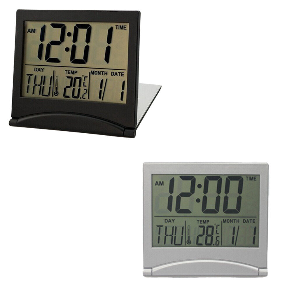 US 2-4 Pack Digital Travel Alarm Clock Large Number Foldable LCD Compact Display