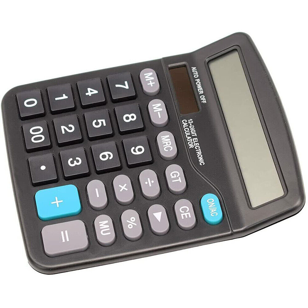 US 2-4 Pc Standard Function Calculators Large LCD Sensitive Button Solar Battery