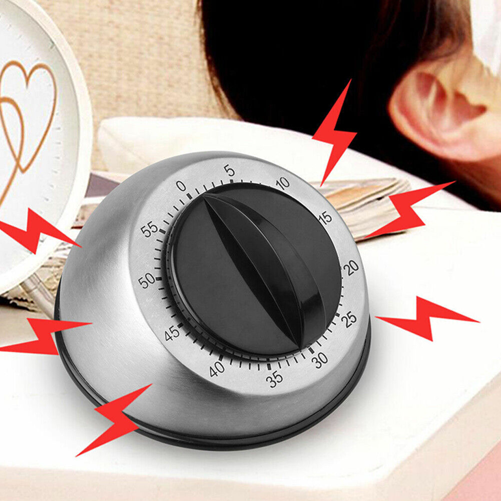 US 1-2 Pc Long Ring Bell Alarm Loud 60-Minute Kitchen Cooking Wind Up Timer