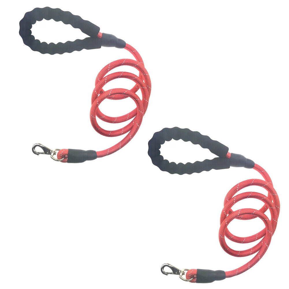 US 2-4 Pcs Heavy Duty Dog Leash Reflective Nylon Comfortable Soft Padded Handle