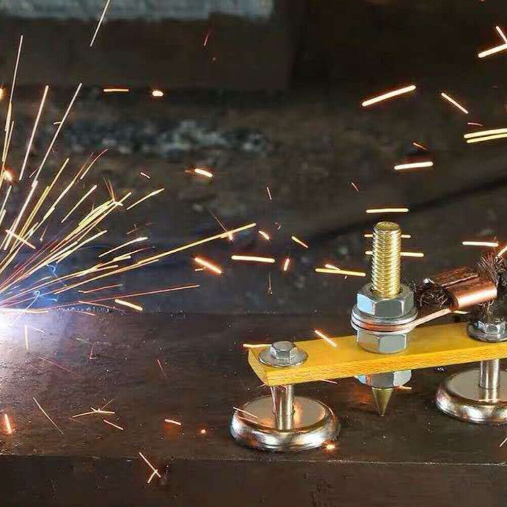 US 1-2 Pc Magnetic Metal Welding Welder Magnet Head Welding Support Ground Clamp