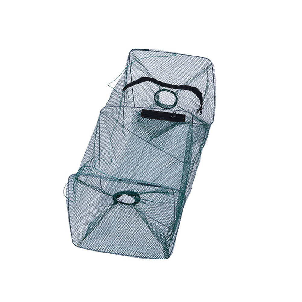 US Fishing Bait Trap Net Fish Cast Cage Crab Minnow Crawdad Shrimp Foldable
