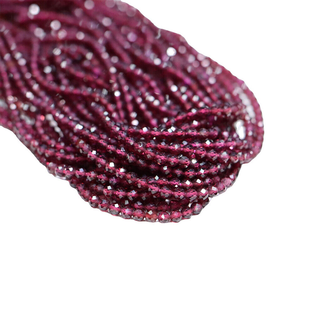 US Natural Garnet Faceted Round Smooth Beads 38cm/14.96'' Strand 2mm 3mm 4mm