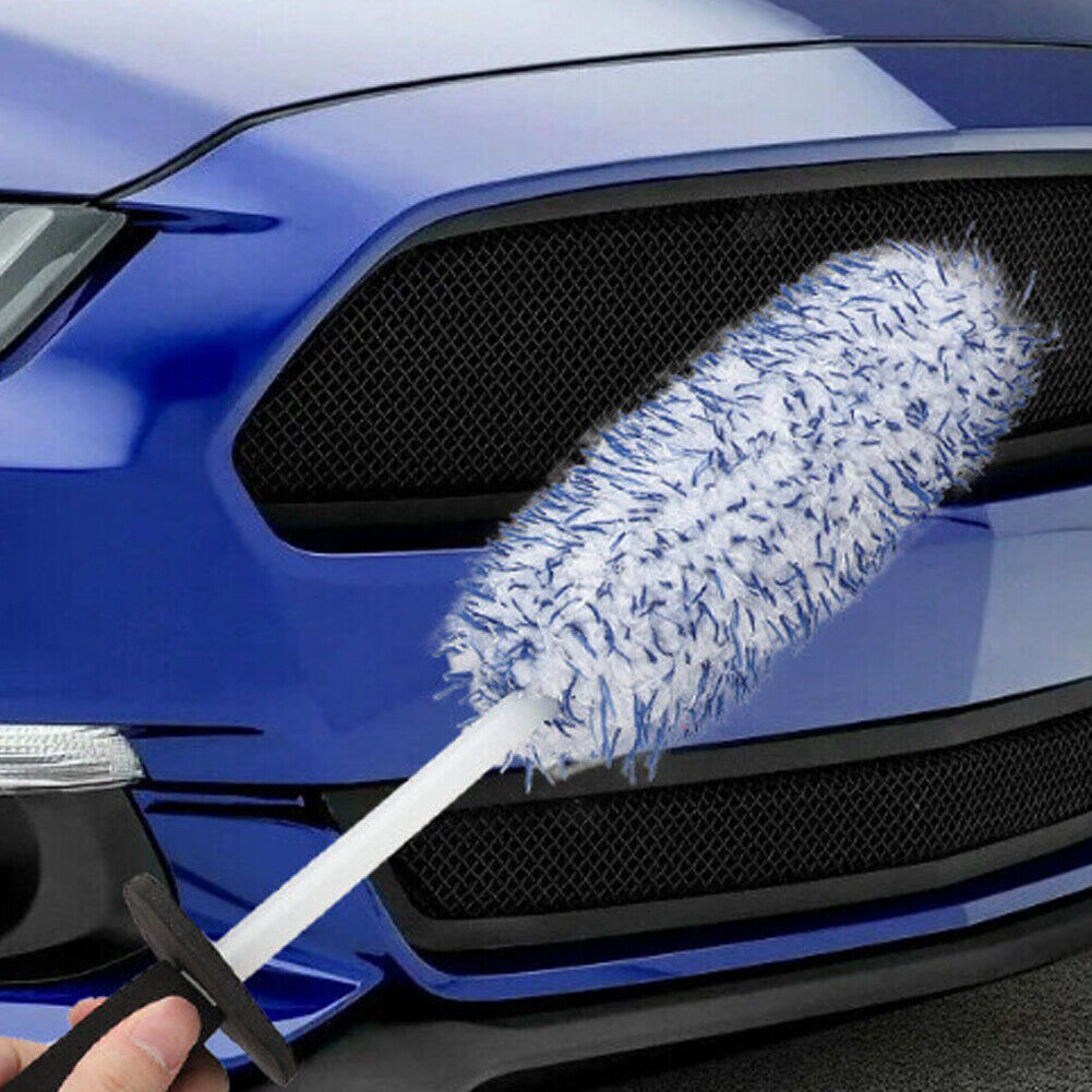 US 1-2 Pcs Microfiber Car Alloy Wheel Cleaning Brush Tire Soft Bristle Cleaner