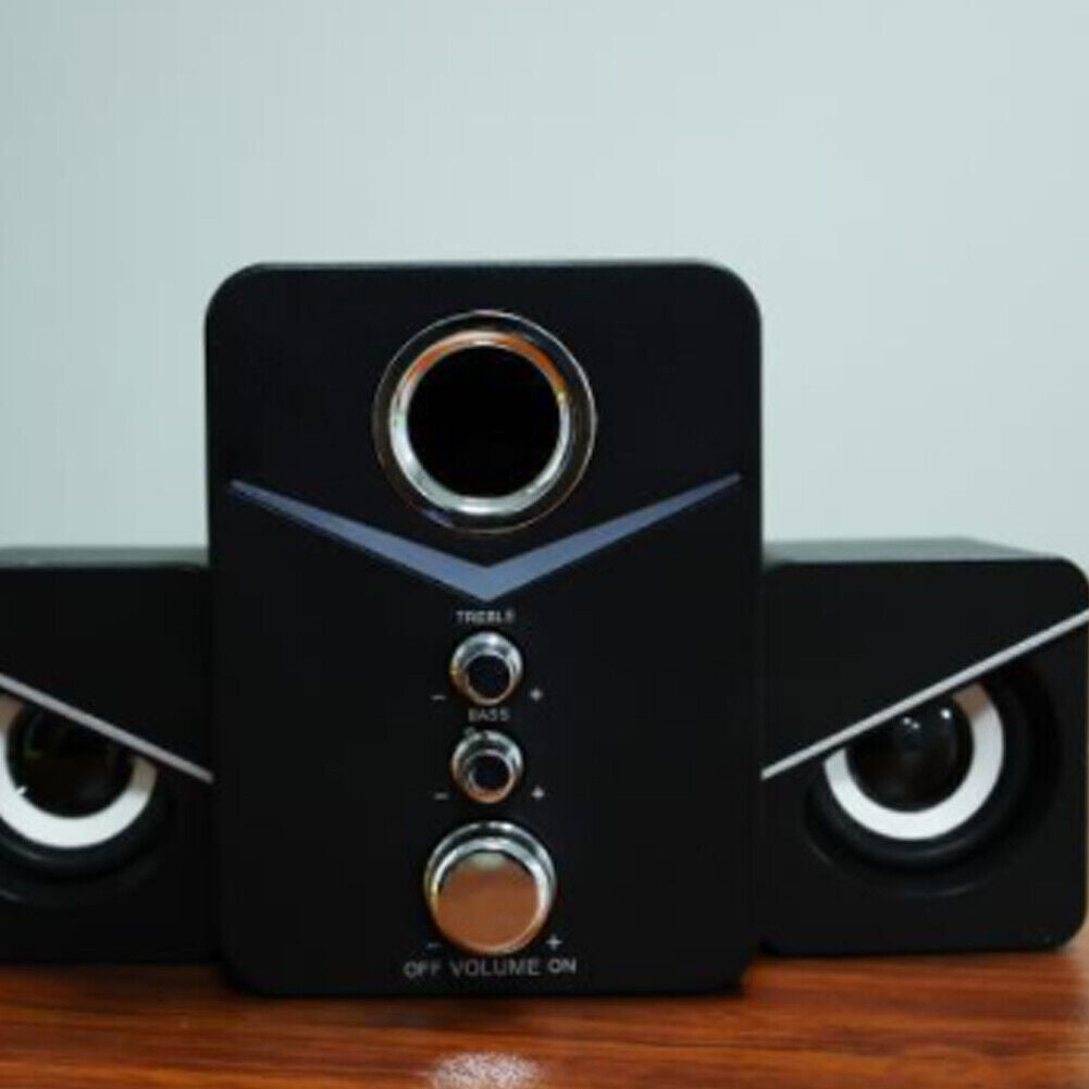 US 1-2 Pcs USB Computer LED Speakers Subwoofer Bass Control Desktop Laptop PC