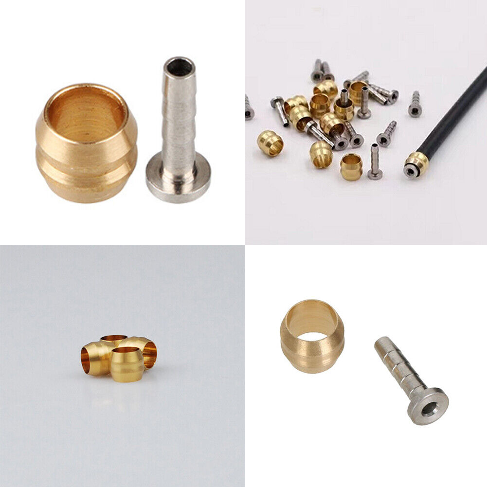 US1-2Pc BH90 Bicycle Brake Olive Brass Connecting Insert Kit Hydraulic Disc Hose