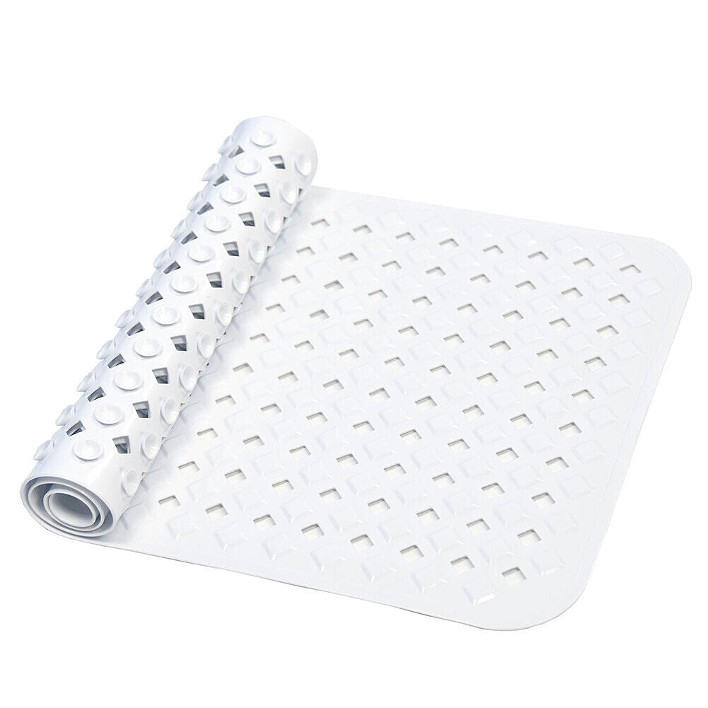 US 34.64x15.74'' Extra Long Non-Slip Bath Tub Mat Drain Hole Shower Foot Massage