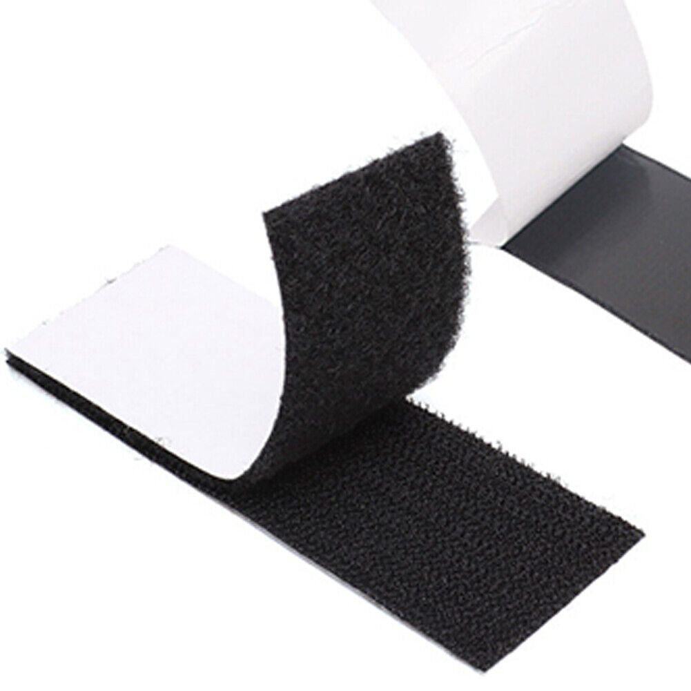US 40-80 Pack Hook and Loop Strips with Adhesive, 1.2 x 4 Inches Black