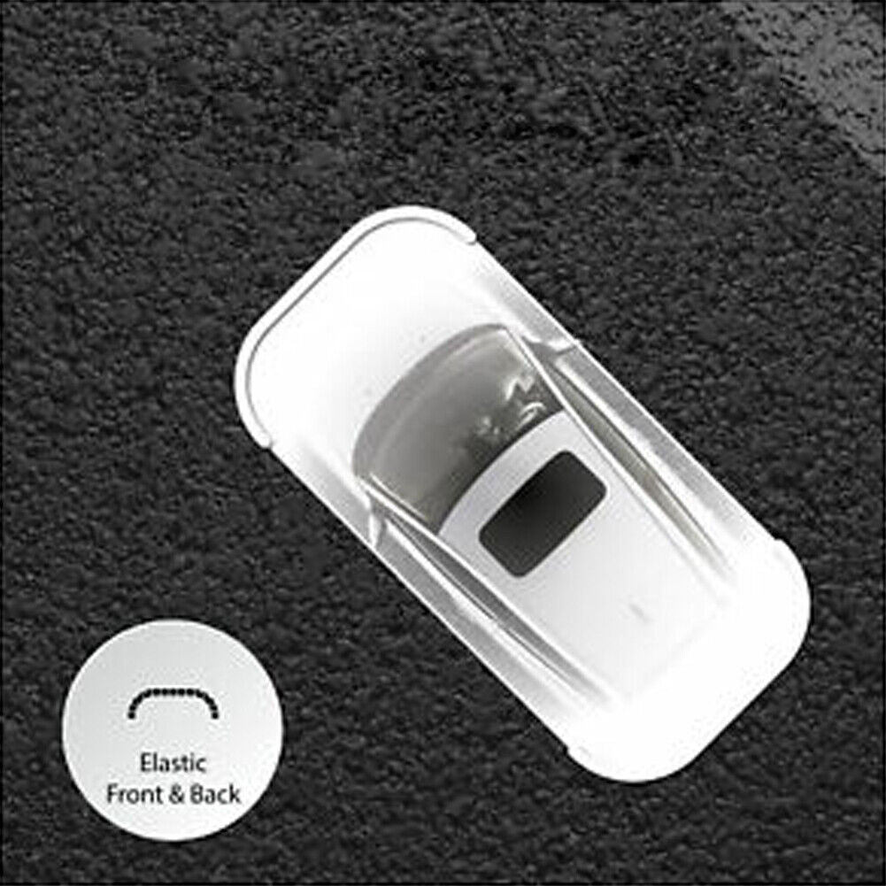 US 5-10Pc Clear Plastic Car Cover Dust Rain Elastic Band Disposable Auto Protect