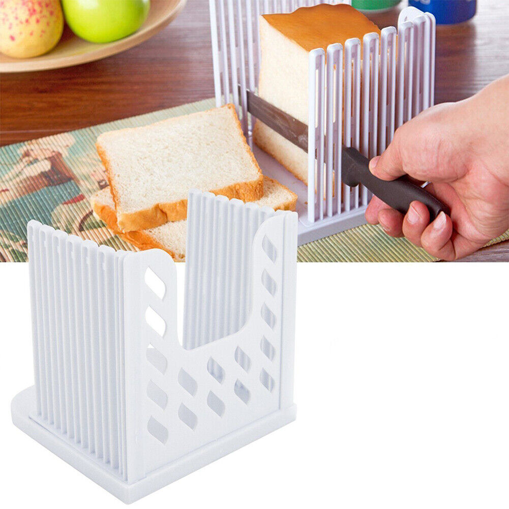 US 1-2 Pcs Bread Slicer Adjustable Fold Bread Toast Slicer Toast Slicing Cutter