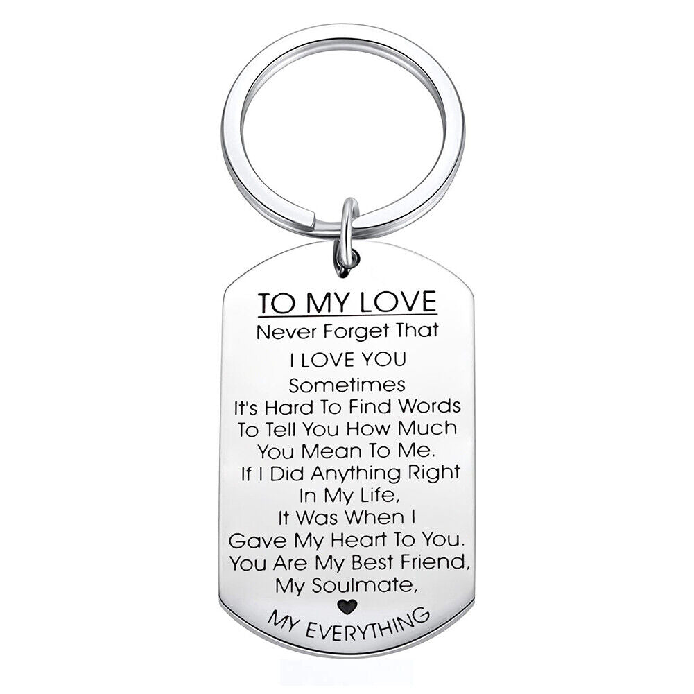 US 1-2 Pack Valentine's Day Gift For Girlfriend Wife Keychain & Necklace To Tag