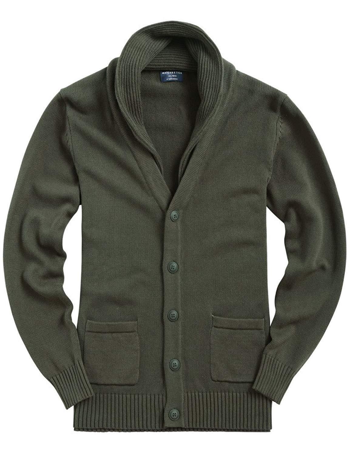 Match Men's K|G Series Shawl Collar Cardigan Sweater