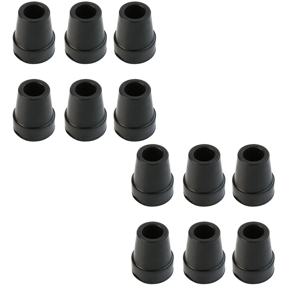 US 6-12 Pack 3/4" Black Rubber Replacement Tip Cap for Hiking Stick, Cane, Poles