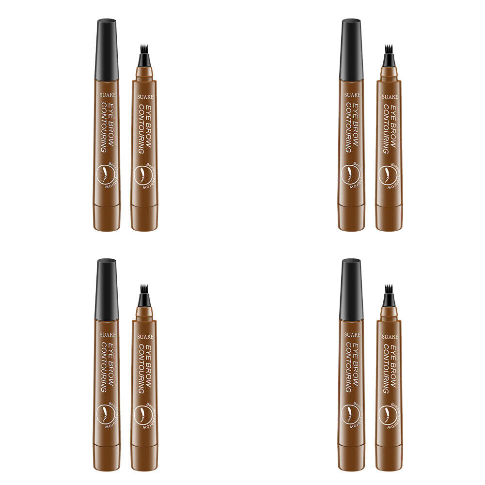 US 2-4 Pc Microblading Tattoo Eyebrow Pen Four Tips Waterproof Ink Gel Tint Draw