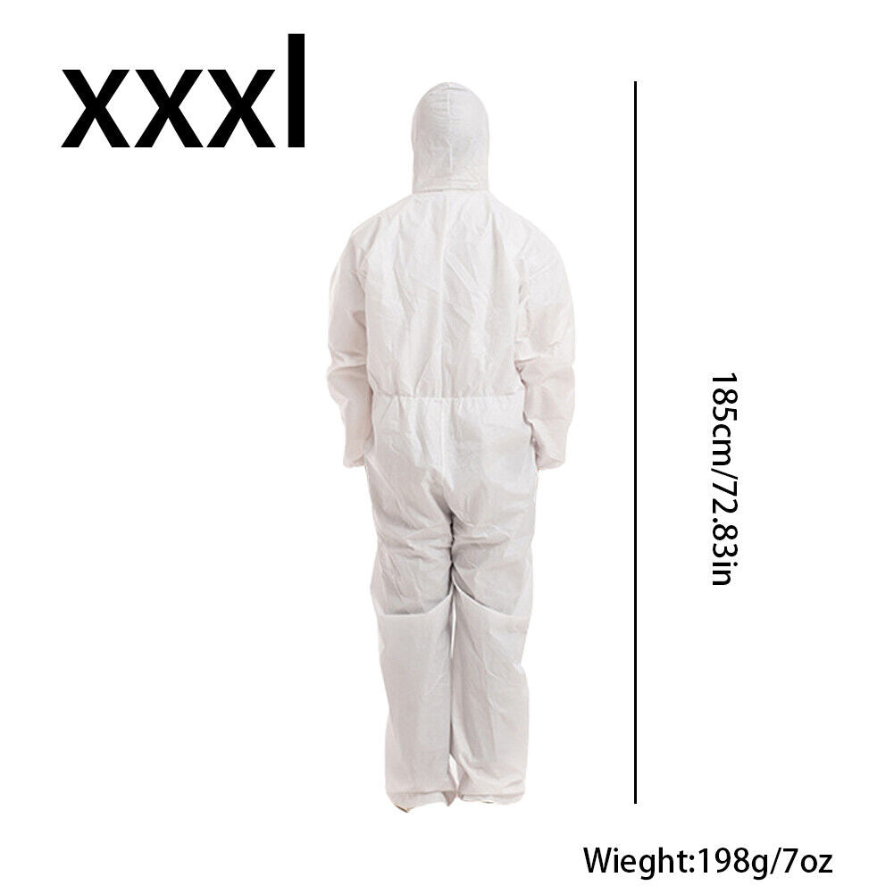 US 2-4 Pack Disposable Coverall PPE Suit Biohazard Chemical Protection Isolation