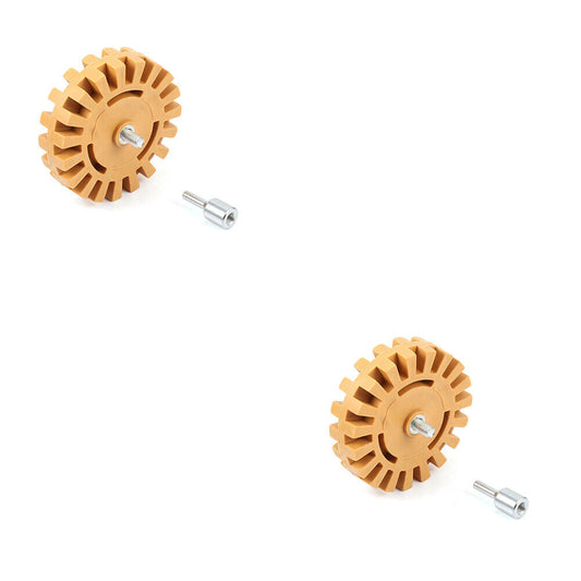 US 2-4 Pc 4” Decal Removal Wheel ABN Rubber Eraser Drill Arbor Adapter Pinstripe